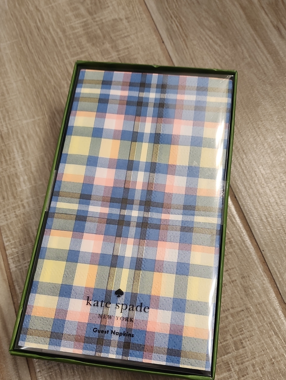 NWT Kate Spade 40 Pack Garden Plaid Guest Napkins